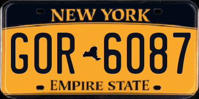 NY license plate GOR6087
