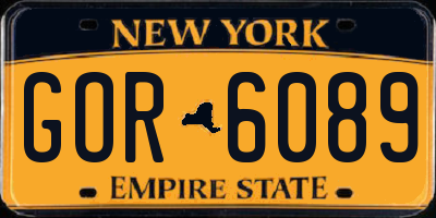 NY license plate GOR6089