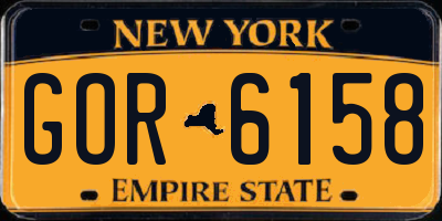 NY license plate GOR6158