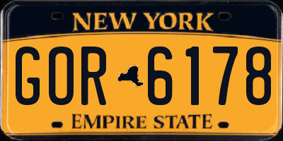 NY license plate GOR6178