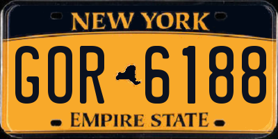 NY license plate GOR6188
