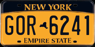 NY license plate GOR6241
