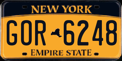 NY license plate GOR6248