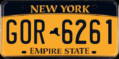 NY license plate GOR6261