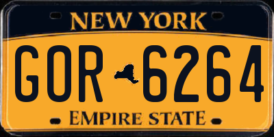 NY license plate GOR6264