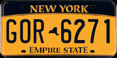 NY license plate GOR6271