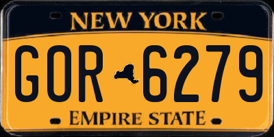 NY license plate GOR6279