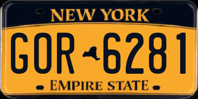 NY license plate GOR6281