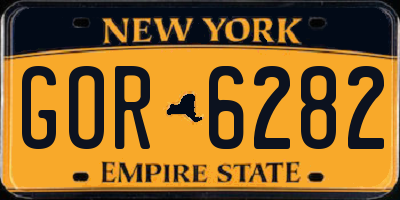 NY license plate GOR6282