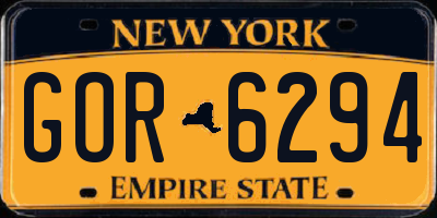 NY license plate GOR6294