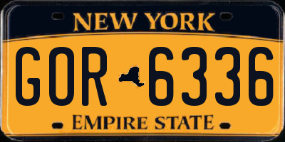 NY license plate GOR6336