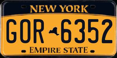 NY license plate GOR6352