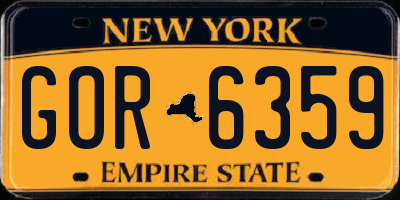 NY license plate GOR6359