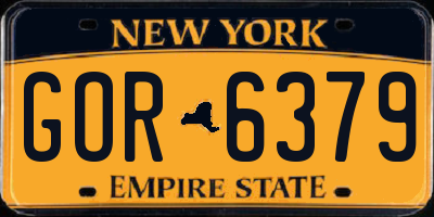 NY license plate GOR6379