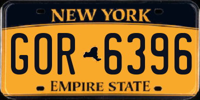NY license plate GOR6396