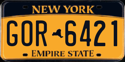 NY license plate GOR6421