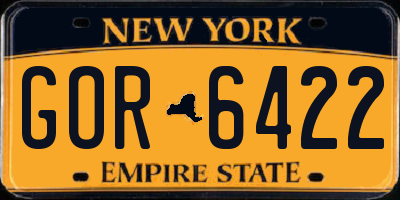 NY license plate GOR6422