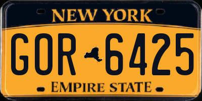 NY license plate GOR6425