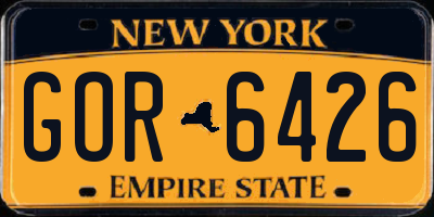 NY license plate GOR6426