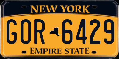 NY license plate GOR6429