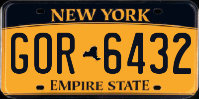 NY license plate GOR6432