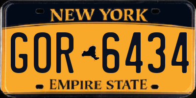 NY license plate GOR6434