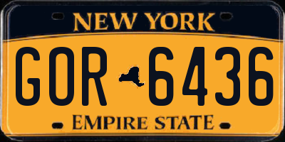 NY license plate GOR6436