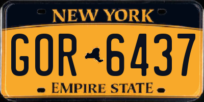 NY license plate GOR6437