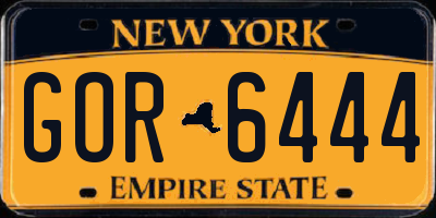 NY license plate GOR6444
