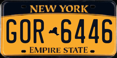 NY license plate GOR6446