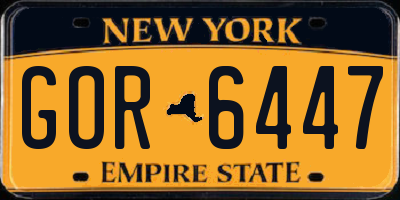 NY license plate GOR6447