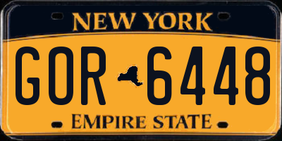 NY license plate GOR6448