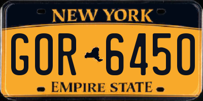 NY license plate GOR6450