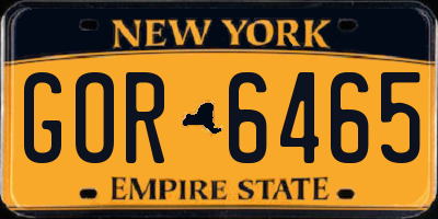 NY license plate GOR6465