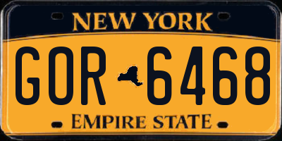 NY license plate GOR6468