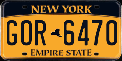 NY license plate GOR6470