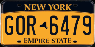 NY license plate GOR6479