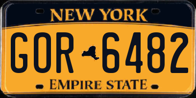 NY license plate GOR6482