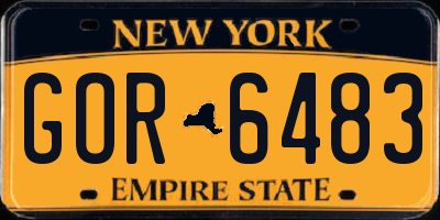 NY license plate GOR6483