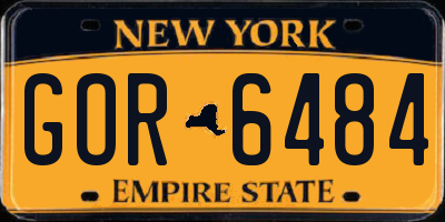 NY license plate GOR6484