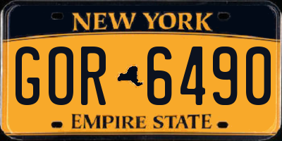 NY license plate GOR6490