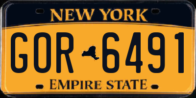 NY license plate GOR6491
