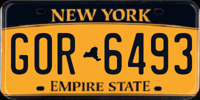 NY license plate GOR6493