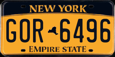 NY license plate GOR6496