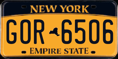 NY license plate GOR6506