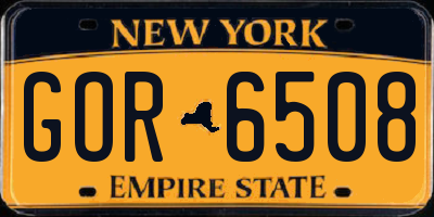 NY license plate GOR6508