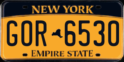 NY license plate GOR6530
