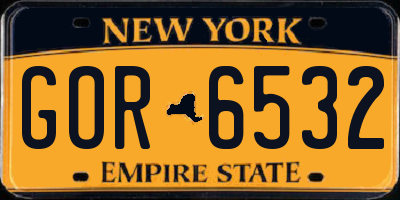NY license plate GOR6532