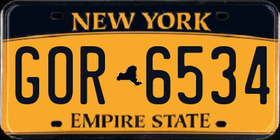 NY license plate GOR6534