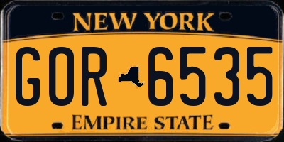 NY license plate GOR6535